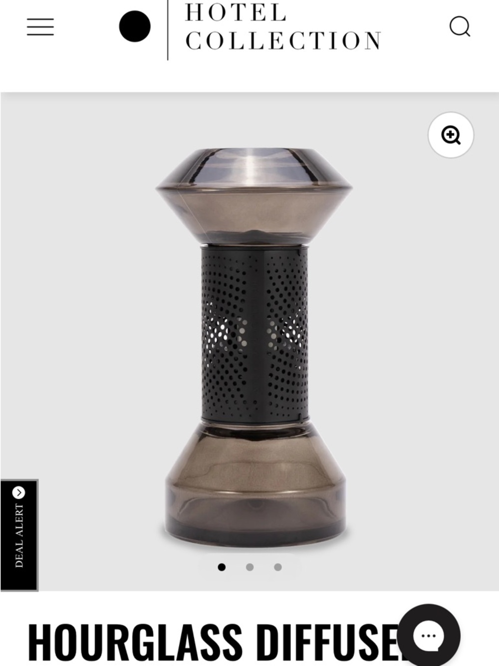 Hotel Collection Hourglass Diffuser in Black